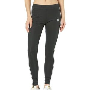 Adidas (Large) Black Basic Lightweight Legging with White Stripe/ Logo Tights